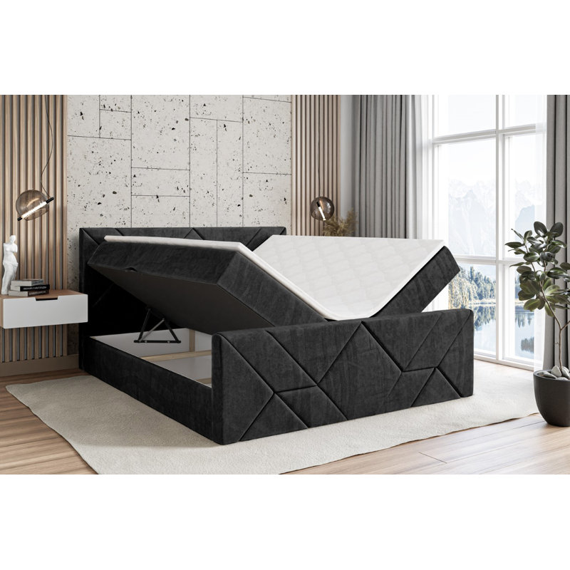 Bed, 140 x 200cm, Black