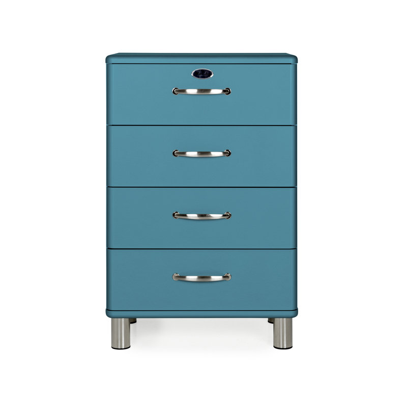 Commode 4 tiroirs Malibu, Turquoise