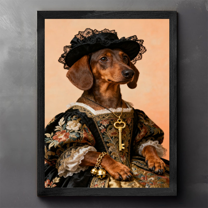 Art encadré noir rétro, un chien élégant et digne, impressions de style rétro, H 25 po x l 17 po