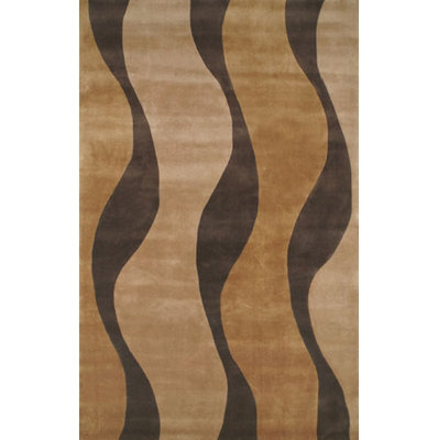 Casual Contemporary Wool Striped Indoor Rug