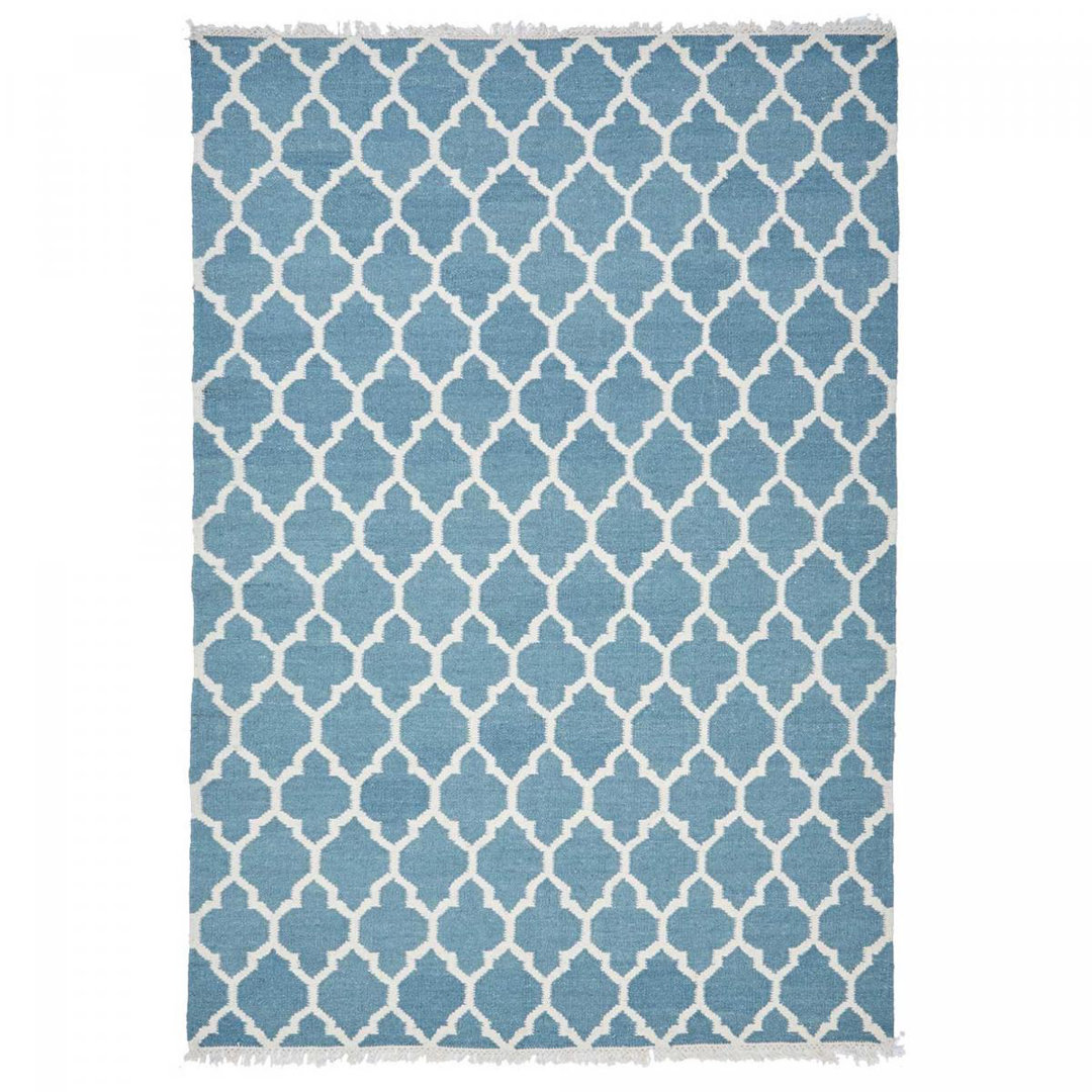 Georges Handmade Kilim Wool Blue Rug
