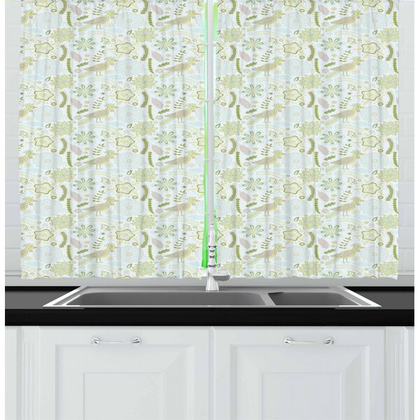 East Urban Home Tailored 55'' W Kitchen Curtain in | Wayfair