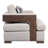 Niamey Fabric & Walnut Finish Loveseat w/ 2 Toss Pillows