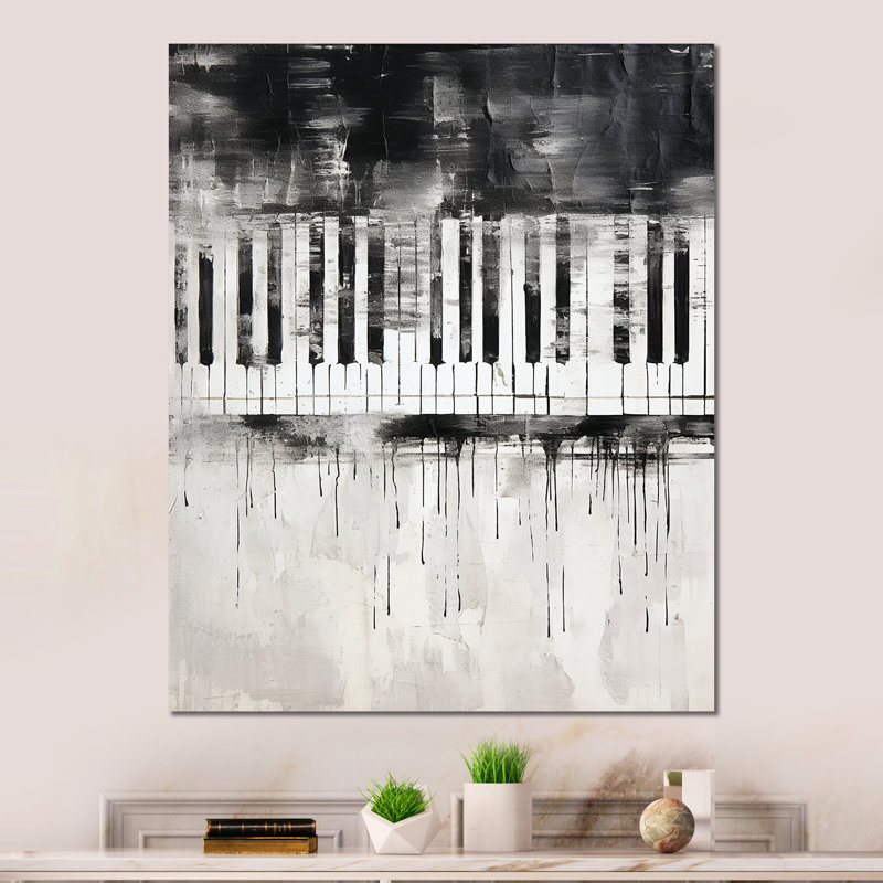 «Piano Keys Tranquility Midnight Black» sur, H 40 po x l 30 po x P 1,5 po
