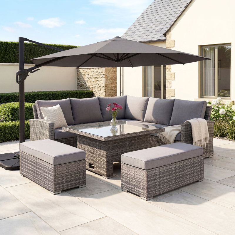Moskell 8 Seater Rattan Corner Sofa Set