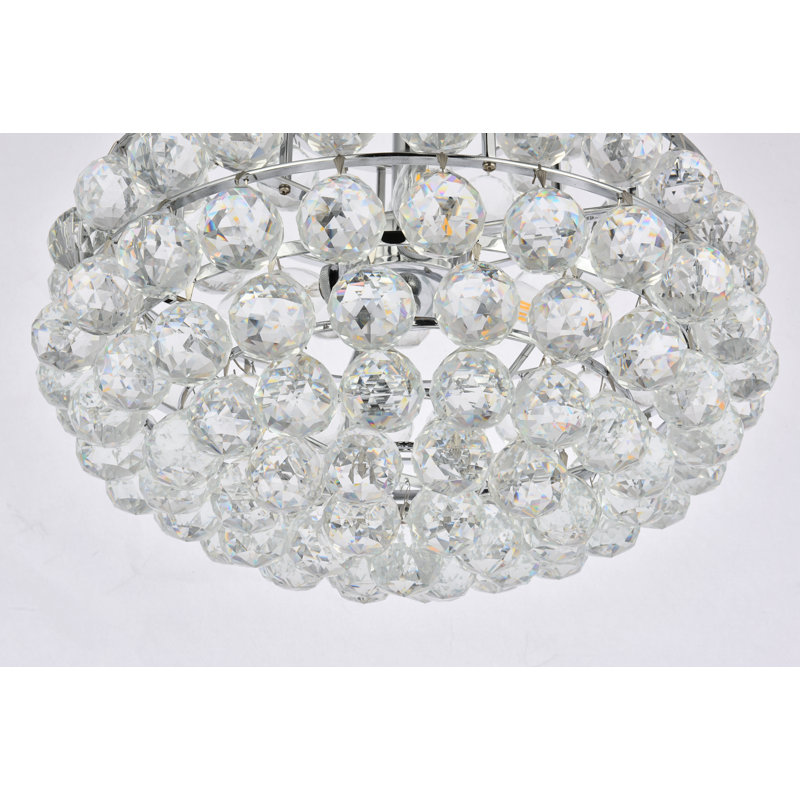 Luminaire suspendu à niveaux unique à 3 lumières avec détails en cristal Kieron, Chrome, H 75 po x l 16 po x P 16 po