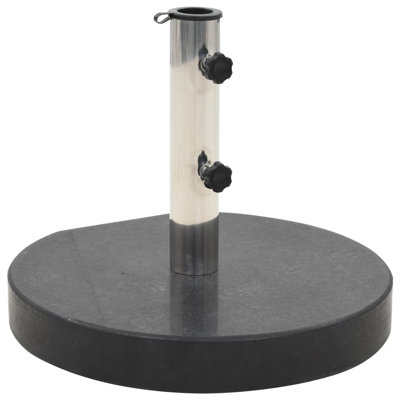 Base de parasol ronde vidaXL, base de parasol de patio pour poteaux de 1,5 po / 1,9 po, plaque de granit, tuyau en acier inoxydable, style élégant, diamètre 17,7 po x 14,6 po