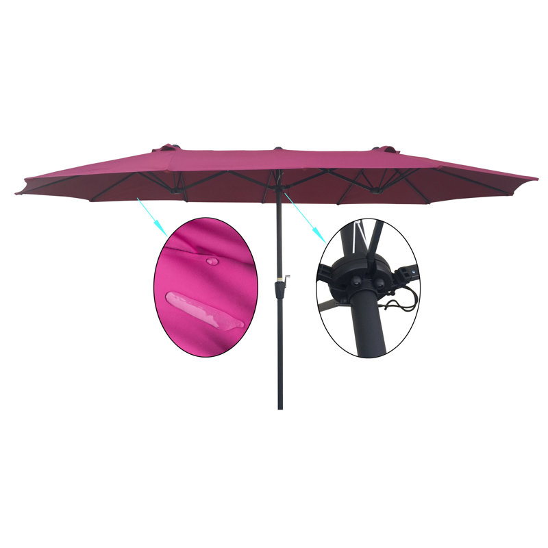 Parasol de marché 15 pi Helzer, Rose