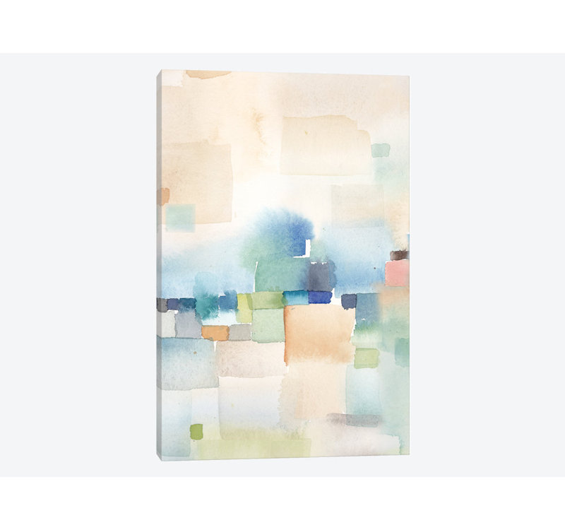 « bleu », reproduction d’art abstraite ii sur toile, H 40 po x l 26 po x P 1,5 po, Pas de tapis, Toile tendue