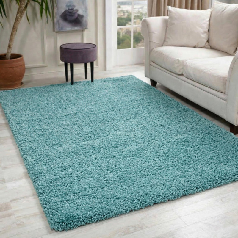 Esterly Shaggy Duck Egg Blue Rug, Rectangle 120 x 170cm