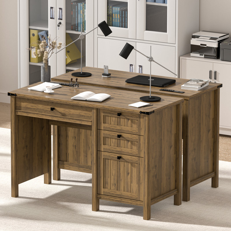 Bureau de direction 45 po Modern Farmhouse, Brun