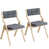 Tissu gris foncé / cadre beige