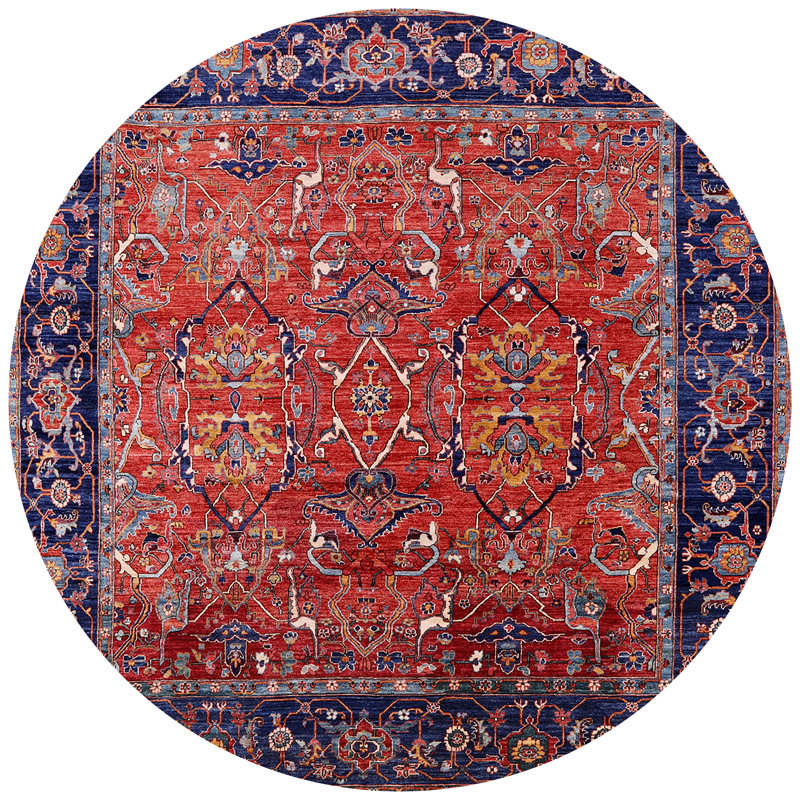 Tapis oriental rouge / bleu Francys, Rond 4 pi