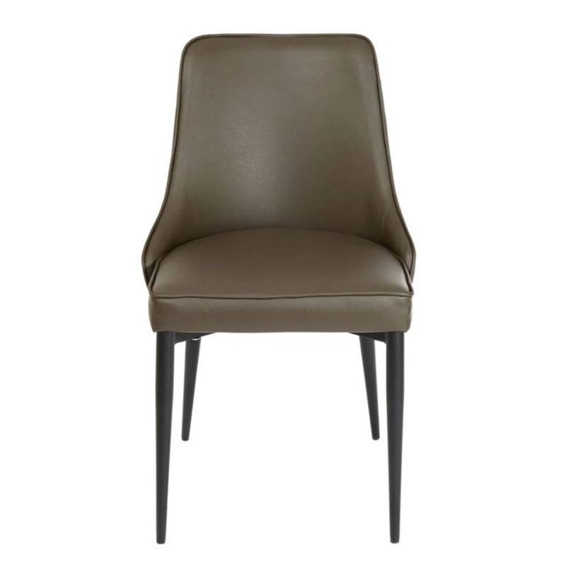 Chaise en cuir Saskatia, Taupe