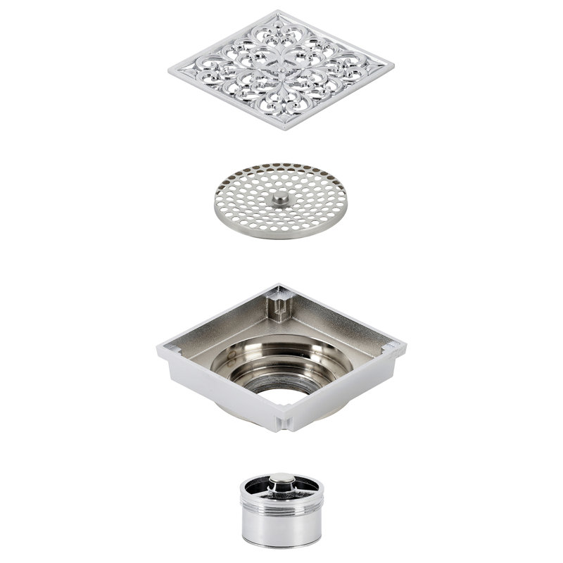Drain de douche Watercours Scroll Grid, Chrome poli
