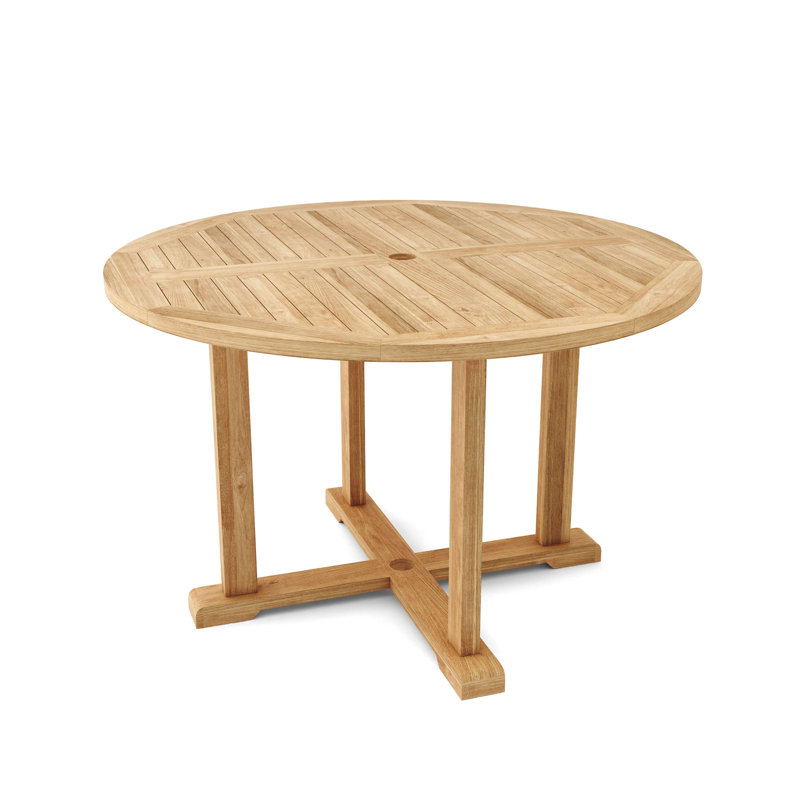 Briniya Outdoor Round Teak Bistro Table, Natural, 29" H x 47" W x 47" L
