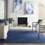 Tapis bleu / bleu en polypropylène tissé à la machine Biorn