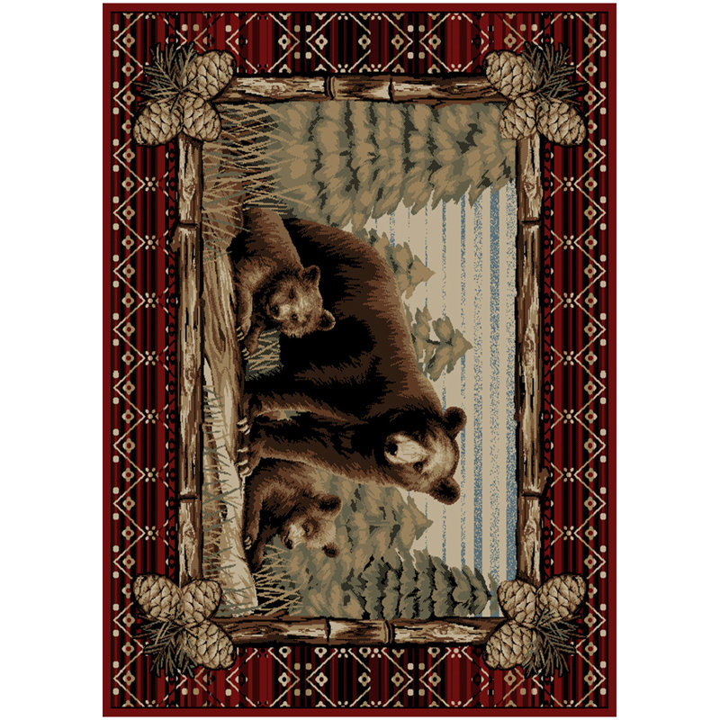 Tapis rouge Chateaux Grizzly, 3 pi 11 po x 5 pi 3 po
