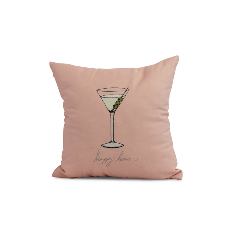 Palm Beach Square Pillow Cover & Insert, Coral, 16" H x 16" W