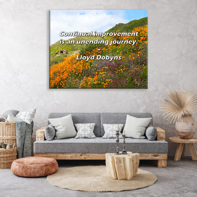 Artsy Quote "Continual improvement is an unending journey." By Lloyd Dobyns Gallery Wrapped Canvas