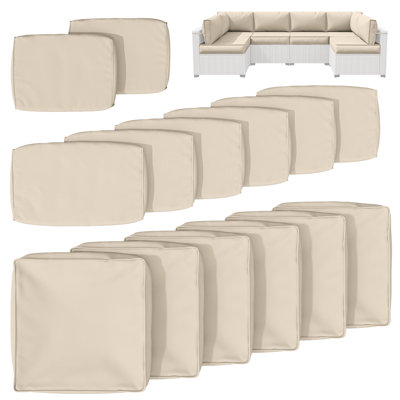 Housse de coussin pour groupe de sièges d'extérieur 14 pièces, seulement 14 housses