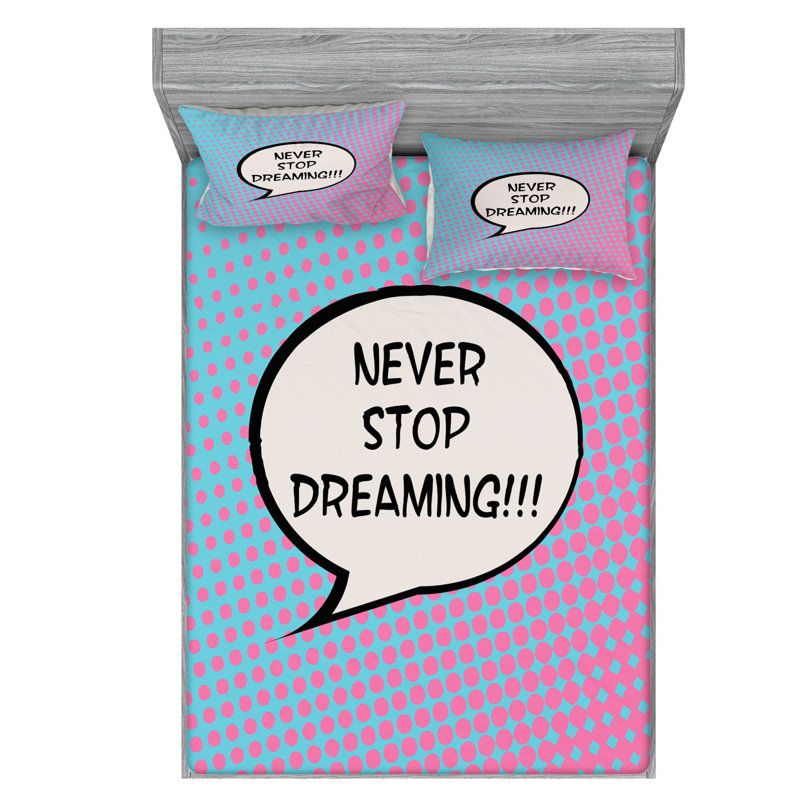 Microfiber Polka Dots Sheet Set, Queen Sheet Set with Fitted Sheet