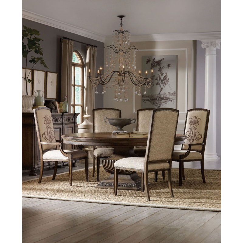 Traditional Reclaimed Wood 60'' Round Dining Table in Brown