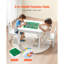 Ensemble de table d'activité pour enfants et 2 chaises, ensemble de table de jeu à deux faces Blocks, table de tout-petit et chaise avec rangement pour enfants de 3 ans et plus, grand espace de rangement, cadeau pour garçons et filles, blanc