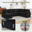  Canapé modulaire modulaire avec méridienne, Coussin double couche profond et confortable-128968745-128968754