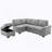 Sleeper Sectional Sofa, L-Shape Sofa-Bed with Storage Ottoman and Arm Storage