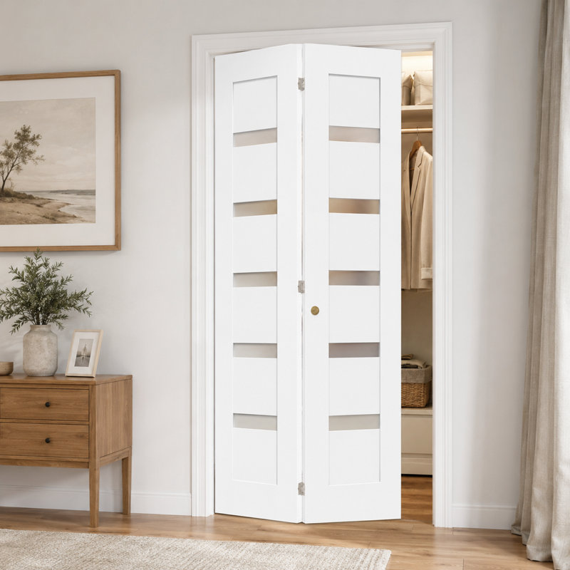 Petite porte de placard pliante en verre givré 5-Lite, 36" x 80"