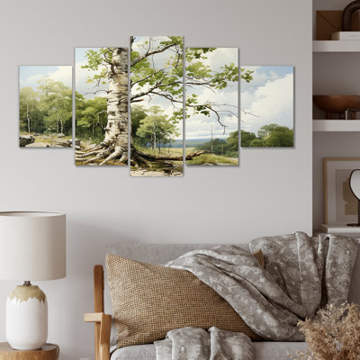 Birch Tree Forest Essence II - Tree Multipanel, art mural