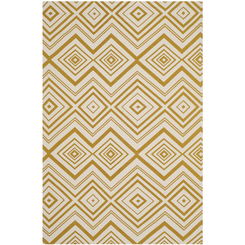 Mordecai Geometric Cotton Hand Woven Area Rug, Rectangle 152 x 244 cm