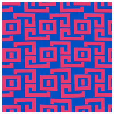 Blue Pink Greek Key Canvas Gallery Wrap in Many Sizes