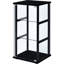 Présentoir à 3 tablettes en verre noir avec une porte trempée transparente, convient pour organiser les espaces primaires, les espaces de vie idéaux d'une armoire profonde de 14,14 pouces, la largeur de 17,17