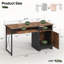 Bureau d'ordinateur 47 po réversible avec armoire et plateau à clavier, bureau industriel à domicile ou bureau d'étude pour petits espaces avec tablette-192334861