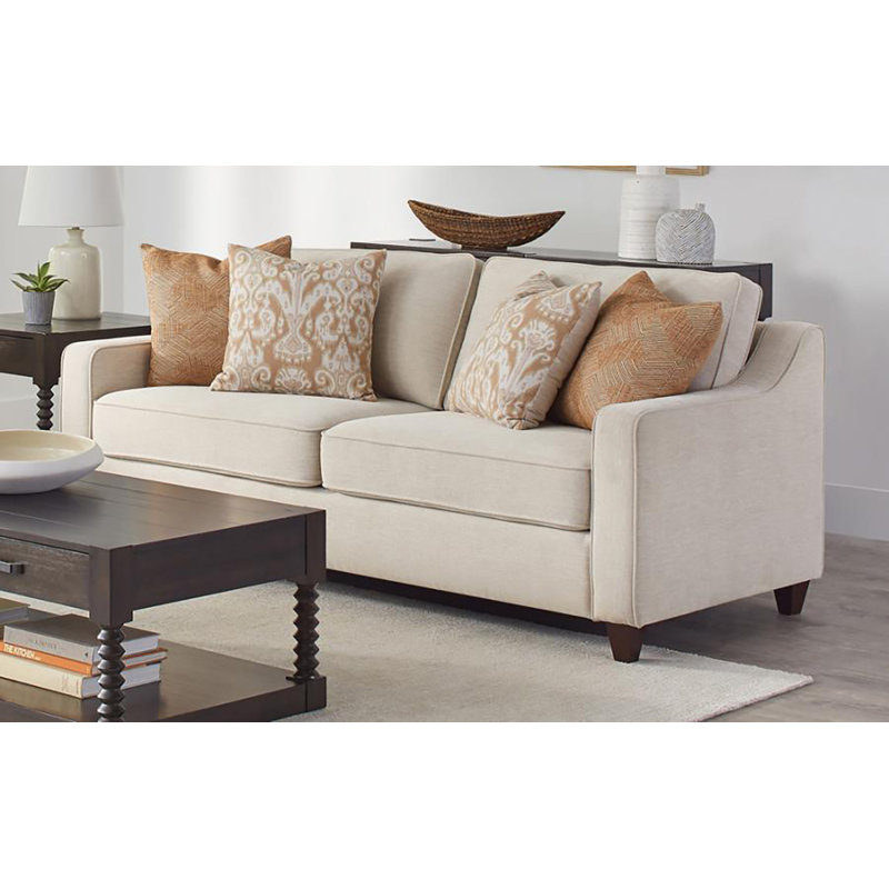 Canapé en chenille à accoudoirs carrés avec coussins réversibles, 36.25" H x 79.75'' W x 36.25" D