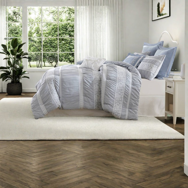 Piece King Bedding Sets, Polyester Jacquard Farmhouse Style For Home