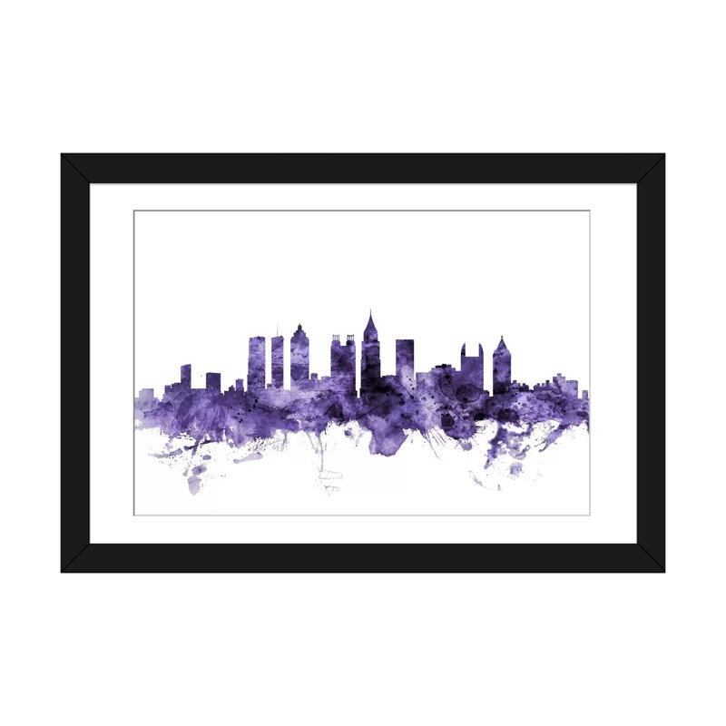 «Atlanta, Georgia Skyline» par Michael Tompsett, impression sur toile tendue, H 16 po x l 24 po x P 1 po, Blanc