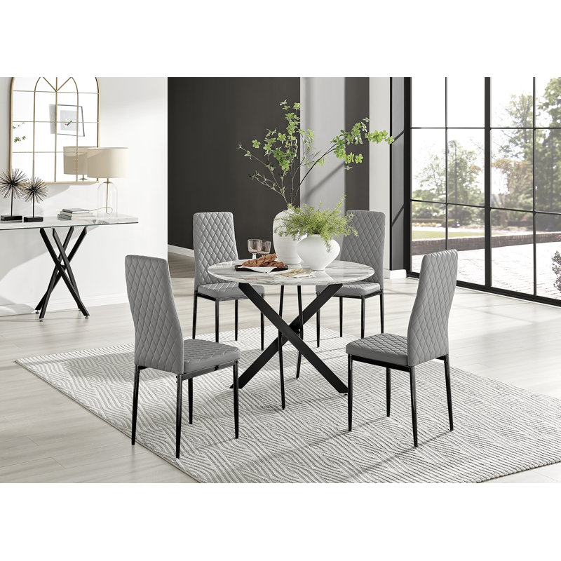 4 - Person Dining Set, Grey/Black