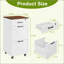 Classeur vertical à roulettes rustique blanc de style ferme, à 3 tiroirs, pour l'organisation et le rangement du bureau à domicile
