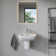 D-Code White Ceramic Rectangular Wall Mount Bathroom Sink with Overflow