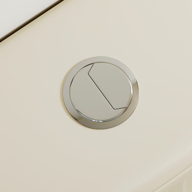 Compact Bisque One-Piece Dual Flush Toilet with Soft Close Seat