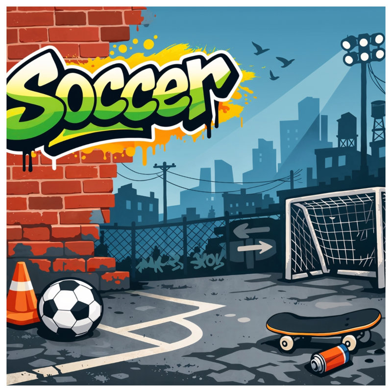 Rideaux de fenêtre Urban Soccer, 50" x 80" - 1 Panel, Transparent