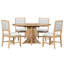 Ensemble de salle à manger extensible 5 pièces avec chaises rembourrées, style campagnard rustique pour un décor polyvalent et des sièges confortables-129386228-129386230-129386232