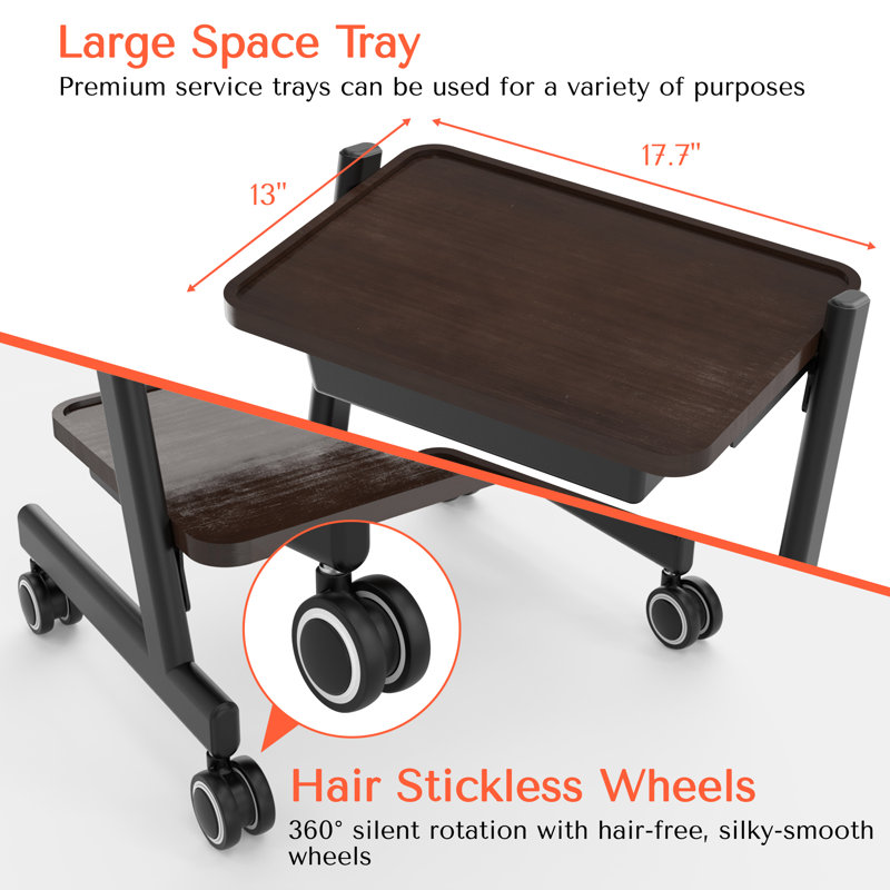 3 Tier Salon Trolley Cart With Storage Tray, Esthetician Beauty Rolling Cart, Spa Beauty Machine Trolley Stand For Beauty Instrument Storage