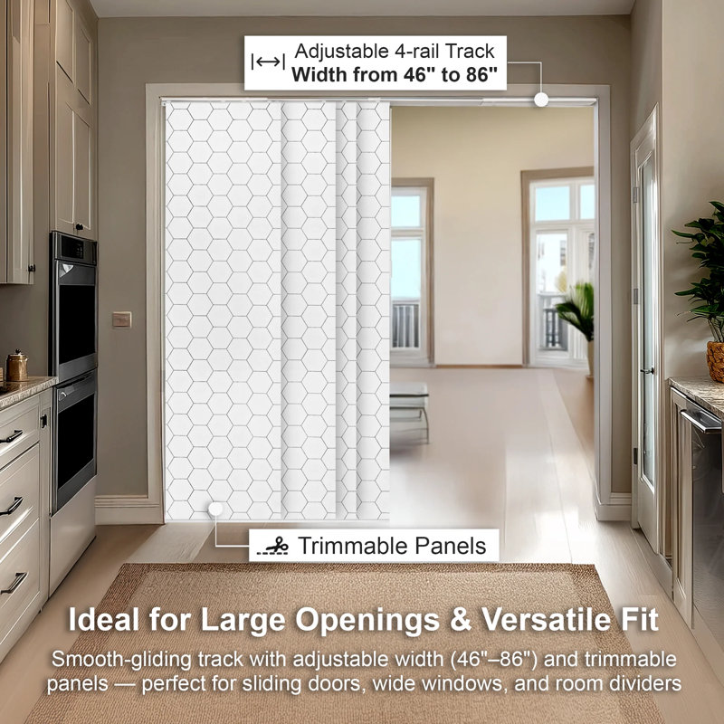 Motorized Semi Sheer Vertical Blind, Hexagon