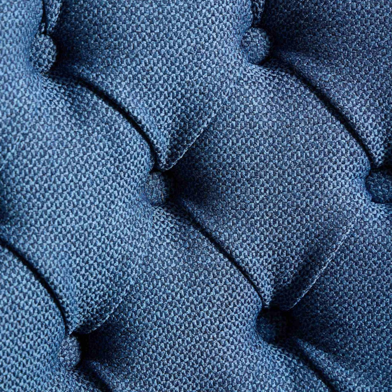 Chaise de salle à manger rembourrée Almerinda, Bleu, Noir, noir, noir, noir