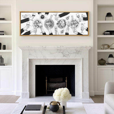 Black and White Food and Drink Vintage Antique Retro Decor Extra Large Artwork Print Wall Art