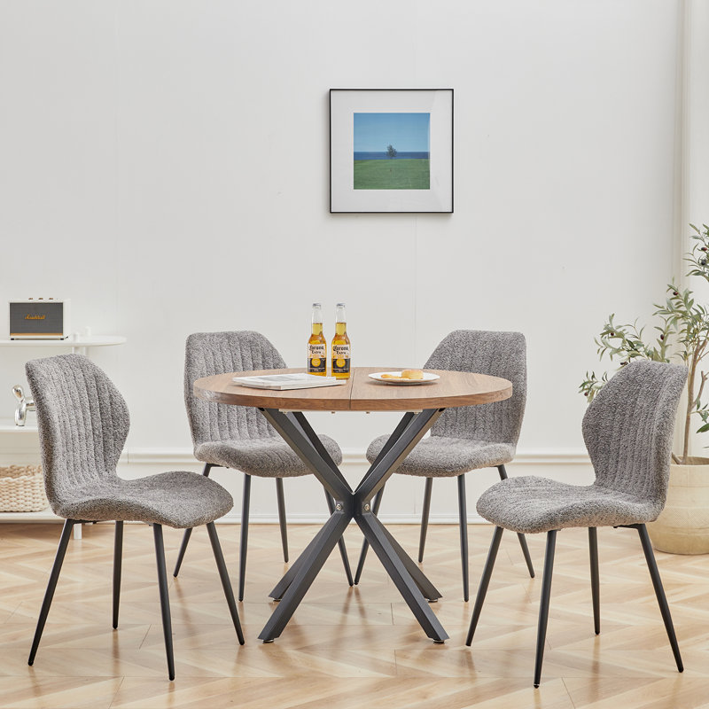 Vintage Style Dining Table - Round Table  For 4 To 6 People - 100 X 77 Cm (W X H), Walnut